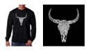 LA Pop Art Men's Word Art Long Sleeve T-Shirt - Texas Skull
